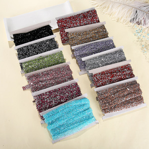 Bandes de strass en résine à dos plat, autocollants décoratifs pour nail art, chaînes de cristaux DIY, couleur argent blanc AB - Product Image 4