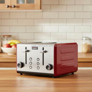 <span class=keywords><strong>Grille</strong></span>-<span class=keywords><strong>pain</strong></span> électrique Ousheng 4 tranches avec couvercle en plastique, fentes extra larges et contrôle électronique variable de la coloration - Product Image 3