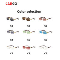 Lunettes de soleil rectangulaires de luxe rétro pour femmes, monture en bois véritable et sans monture, lunettes de soleil confortables et élégantes pour femmes