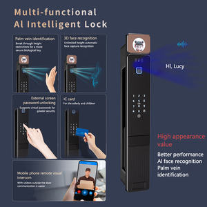 ग्लोमारकेट 3 डी फेस ए वॉयस इंटरैक्शन स्मार्ट लॉक बायोमेट्रिक फिंगरप्रिंट टुया वाईफाई वीडियो इंटरकॉम डिजिटल कीलेस डोर लॉक - Product Image 2