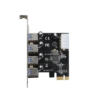 4 포트 USB 3.0 고속 변환기 확장 카드 어댑터 광업용 PCIe X1 라이저 카드에 PCI-E