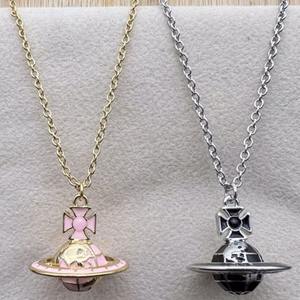 Collier Pendentif Femme Série Galilée, Strass Globe Saturne, Chaîne Bambou, Style Célébrité Internet Empress Dowager - Product Image 2