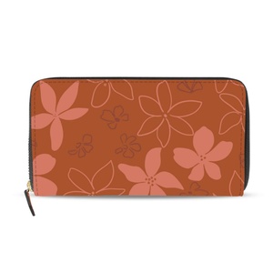 New Arrival Hawaiian Hau Design PU Leather <b>Wallets</b> with <b>Card</b> <b>Holder</b> Long Leather Organizer Ladies Purse <b>Wallets</b> for Woman - Product Image 1