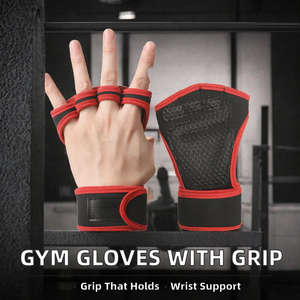 Gants de fitness en polyester, protège-paumes de gym avec sangles de poignet allongées, équipement de musculation, gants d'entraînement antidérapants unisexes - Product Image 2