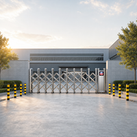Portail coulissant télescopique en aluminium moderne, robuste et personnalisé, à sectionnement automatique électrique