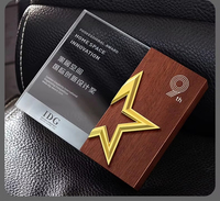 Trophée moderne en bois et cristal personnalisable avec gravure laser, idéal pour les entreprises – Meilleures ventes