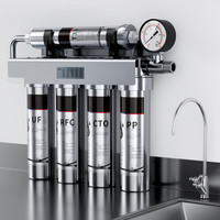 Filtre à Eau Inverse Purificateur Alcalin à 5 Étapes, 100 GPD, 0,01 Micron pour Robinet en Acier