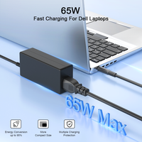 Adaptateur de chargeur universel pour ordinateur portable GaN 65W 4,5 mm * 3,0 mm pour les séries DELL Inspiron/Latitude/Vostro avec prise US/UK/EU/AU 19,5 V 3,34 A