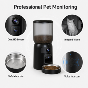 Comedero Automático Inteligente Profesional para Mascotas con Cámara HD de Doble Lente 180 °   Intercomunicador de Voz con WiFi y Vista Panorámica - Product Image 6