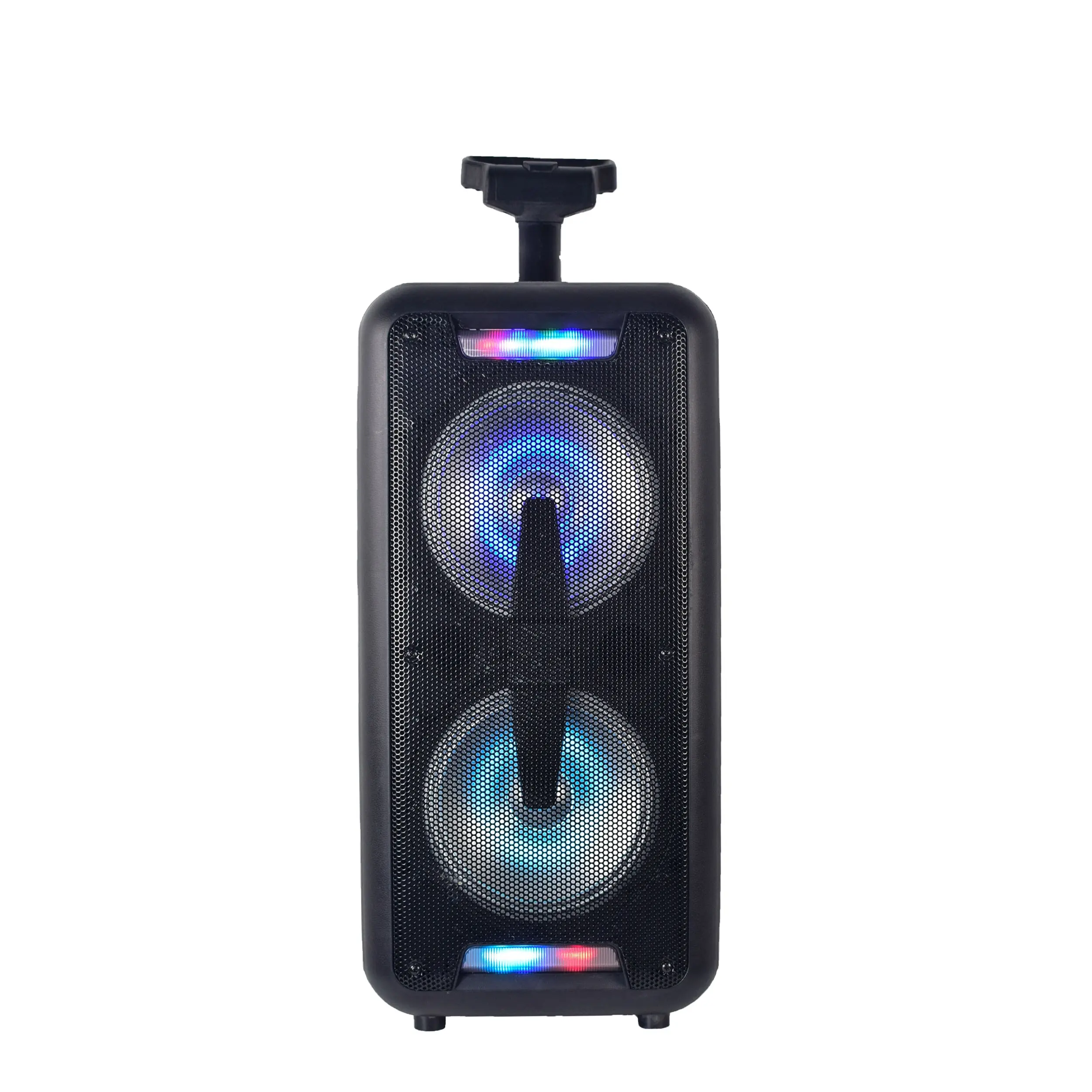 Gz Hersteller 8 ''Boombox 2 Multimedia Tieftöner Blitzlicht Outdoor Party Karaoke Trolley Lautsprecher mit Rädern