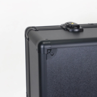 Boîtier en aluminium noir en gros avec mousse souple pour le rangement d'outils, pour l'industrie électronique et informatique, boîtier pour multimètres