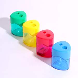 Cheap Bonvan Custom Standard Double Hole Color Transparent Plastic & Metal Manual <b>Pencil</b> Sharpener <b>for</b> <b>School</b> & Office Use - Product Image 1