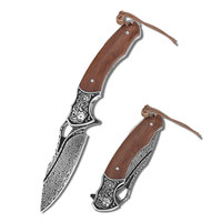 Couteau pliant d'extérieur ZMRYDS VG-10 Damas avec manche en fer sablé coloré, couteau de camping OEM