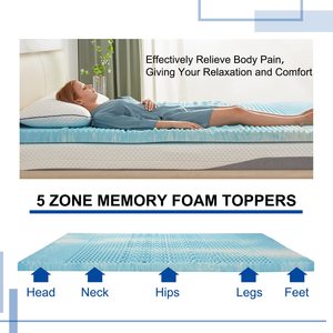 Giá thấp cuộn lên 5-Zone Twin Nệm bán buôn băng làm mát Gel Nệm Pad Topper gel làm mát Bộ nhớ bọt Bỏ Túi nệm - Product Image 6