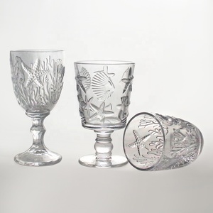 Wholesale Luxury Transparent Stemmed <b>Stemless</b> Goblet Unique Ocean Style Design <b>Wine</b> <b>Glass</b> Set - Product Image 1