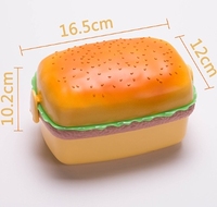 Boîte à fruits pour enfants Double couche en forme de hamburger Petite boîte à lunch Étudiant scolaire Boîte à bento Cadeau