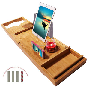 Allungabile di Bambù <span class=keywords><strong>Vasca</strong></span> <span class=keywords><strong>Da</strong></span> <span class=keywords><strong>Bagno</strong></span> Vassoio Caddy - Product Image 3