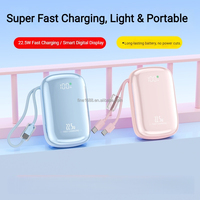 Benutzerdefiniertes Logo 22,5W Hochkapazitäts-Mini-Powerbank LED-Anzeige Superschnelles Laden 20000mAh 2-in-1 Schnellladegerät Halterung Geschenk