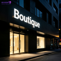 Enseigne LED 3D personnalisée résistante aux intempéries, lettres en acier inoxydable épaisses, signalétique commerciale extérieure pour devanture de magasin