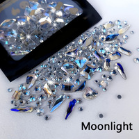 Estrás Negro Ultra Brillante con Formas Especiales y Fondo Plano, Diamantes para Decoración de Uñas, Adhesivos Faciales y Joyería de Manicura
