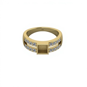 Nouvel Arrivage Bague Semi-Montée Carrée 7x7mm en Argent Sterling 925 avec Double Sertissage à Griffe pour Zircon Cubique, Haute Qualité, pour Bijoux DIY - Product Image 1