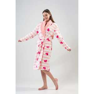 Robe de chambre en polaire pour femme, fuchsia, manches longues, douce, décontractée, vêtements de nuit - Product Image 3