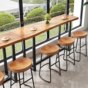 Moderne minimalist ische Barhocker Massivholz Nordic Home Barhocker Rezeption Kaffee Casual Restaurant Schmiedeeisen Hohe Stühle