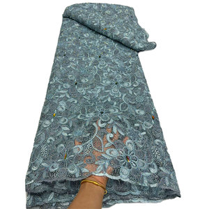 NI.AI - Telas de Encaje de Guipur Africanas de Alta Calidad, Tela de Encaje Nigeriana Bordada con Piedras para Confección de Vestidos de Fiesta - Product Image 3