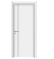 30*80 "6 panneaux porte moulée à noyau creux blanc apprêté porte moderne interne Mdf portes en dalle de bois