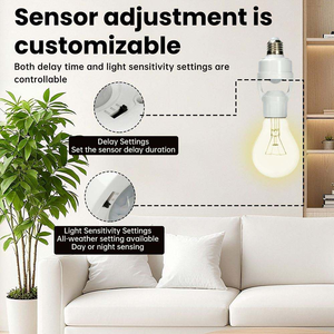 E27 ที่วางหลอดไฟแบบเหนี่ยวนำร่างกายมนุษย์, เซ็นเซอร์อินฟราเรดตรวจจับร่างกายมนุษย์ ติดตั้งง่าย ฐานหลอดไฟเหมาะสำหรับบันไดและทางเดิน - Product Image 4