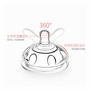 Baode Max Series Baby Nipple Extra Wide Neck Transparent Middle Flow 0-12 Months - Product Image 3