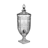 Distributeur de boîte de récipient de jus de boisson en verre clair élevé 2.5L 3L 4L 5L avec pichet d'eau en verre de robinet avec robinet d'eau