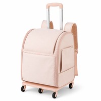 Sac à dos pour animaux de compagnie coréen avec roulettes, sac de transport pour chat et chien, tissu Oxford, base en ABS, bagage de voyage pour animaux de compagnie, convient aux animaux de 10 kg