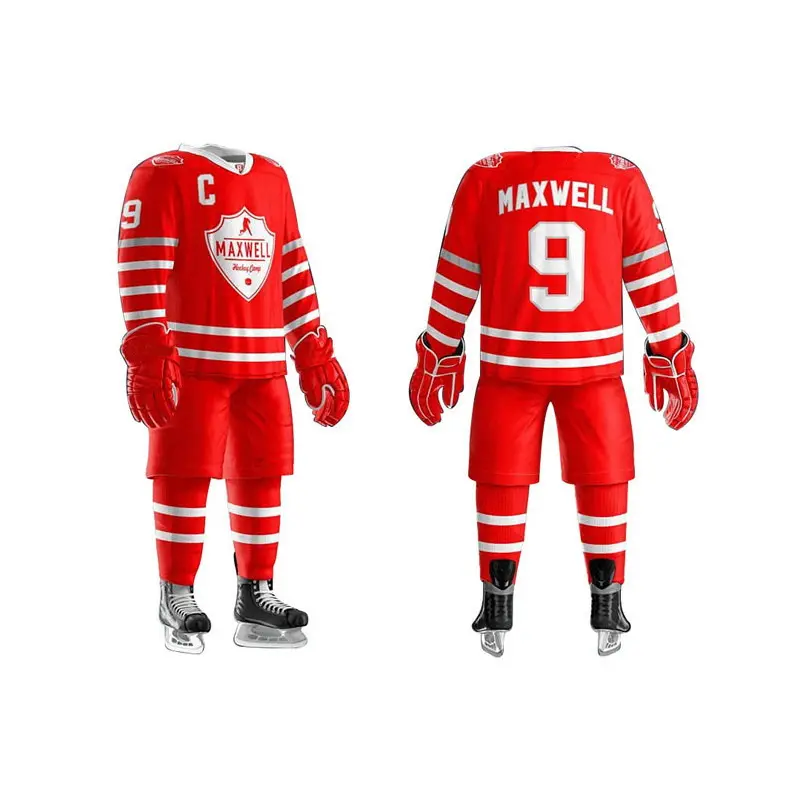 Thiết Kế Thời Trang Breathable Lưới USA Canada Đội Ice Hockey Jersey Quá Khổ Thăng Hoa Hockey Jersey
