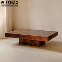 Table de salon WISEMAX FURNITURE, style classique, couleur noyer, table à thé rectangulaire en bois massif simple pour salon, maison