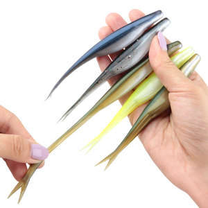 Spinpoler câu cá thu hút chia đuôi 12cm TPR jerk Minnow mềm jerkbait thả bắn Shad mồi nhựa swimbait Bass cá hồi Pike giải quyết - Product Image 1