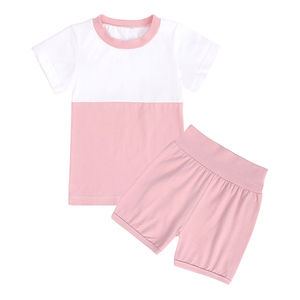 Ensembles de vêtements d'été pour enfants filles garçons pyjamas en coton à manches courtes pour enfants de 1 à 13 <span class=keywords><strong>ans</strong></span> vêtements pour enfants en gros - Product Image 2