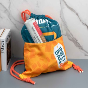 INITI Original Free Stock Sample Zipper Pocket Sport Gym <b>Drawstring</b> Backpack Bags with Custom Printed Logo - Product Image 6