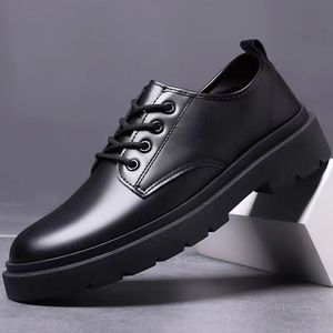 LYKU 2026 Summer/Winter/Spring/Autumn Black Fashion Business Formal <b>Shoes</b> for Men Microfiber Upper - Product Image 3