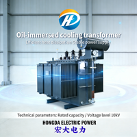 Transformateur immergé dans l'huile triphasé Hongda 2500 kVA, sortie 400 V, entrée 10 kV, bobinage en aluminium, double bobinage, 60 Hz