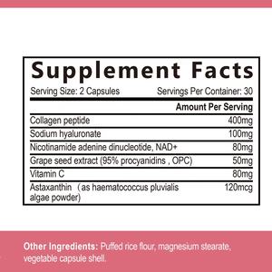 Schönheitsprodukt NAD+ 60 Kapseln Multi-Kollagen-Peptid Traubenkernextrakt Hautpflege Gesundheitspflege Nahrungsergänzungsmittel - Product Image 5