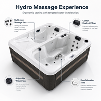 Jacuzzi de Lujo HG, Combinado con Bañera de Hidromasaje Fría para Recuperación, Unidad Todo en Uno para 3 Personas, Bañera de Acrílico para Terapia de Hielo, Garantía Balboa de 5 Años