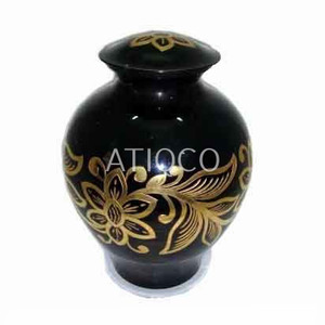 ATIQCO Solid Aluminum Metal Cremation Funeral Urn Jungle Design Digital Print Modern Portable <b>Large</b> Capacity Tabletop Vase <b>Jar</b> - Product Image 4