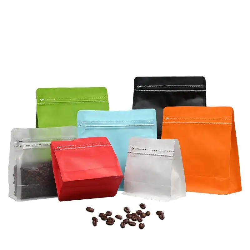 for custom aluminum foil tea packaging coffee bean self sealing small bag scented white tea eight sided stand up bag