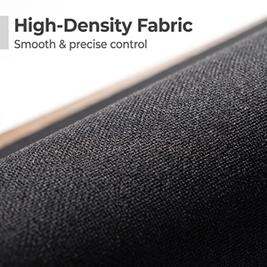 Tapis de souris carré arrondi noir en gros, surface en tissu lisse haute densité, base en caoutchouc antidérapante pour le travail de bureau - Product Image 5