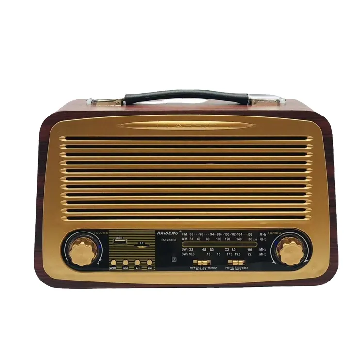 R-3288BT CNN-3225BR düşük maliyetli Vintage tarzı hoparlör kaldırma Retro Fm/Am/Sw1-2 el 4 bant radyo