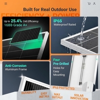 100W Monokristallines Solarmodul aus gehärtetem Glas für Wohnmobil-Klimaanlagen, Tiny Homes, Gewächshäuser, Ventilatoren, Bienenstöcke und Monitore