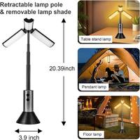 Lanterne de camping portable LED COB haute puissance 30W, lampe torche rétractable multifonction, double température de couleur, zoom longue portée