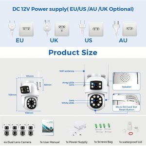 Système de Caméras de Sécurité 18 Canaux CCTV 8K Kit Solaire Caméras IP 12 Canaux Caméras de Sécurité Streaming Bundle Ferme - Product Image 6