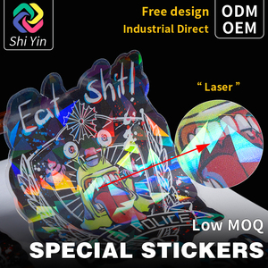 Etiqueta Adhesiva Personalizada de Vinilo con Diseño de Arcoíris, Corte Láser, Impresión Atractiva, Adhesivo Impermeable, Holográfica - Product Image 3